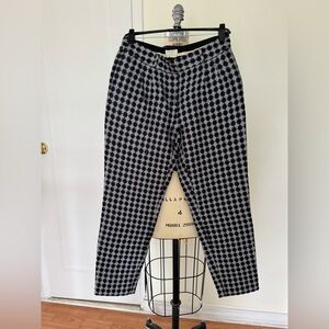 Kate Spade Metallic Jacquard Black Patterned Cropped Pants 27.5” inseam